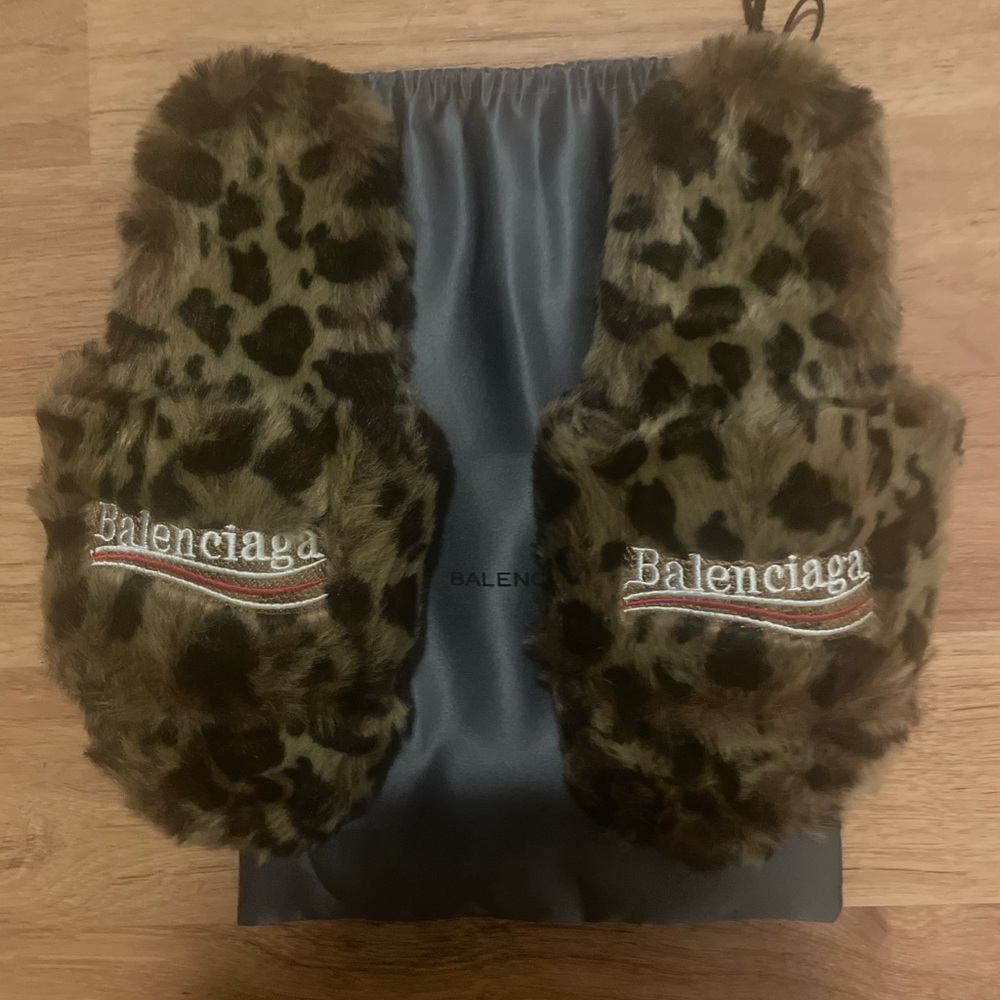 Balenciaga Leopard Print Furry Loafers